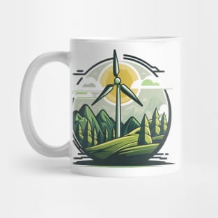 Elevate Your Wardrobe with the Greenbubble Wind Turbine Cartoon Mug